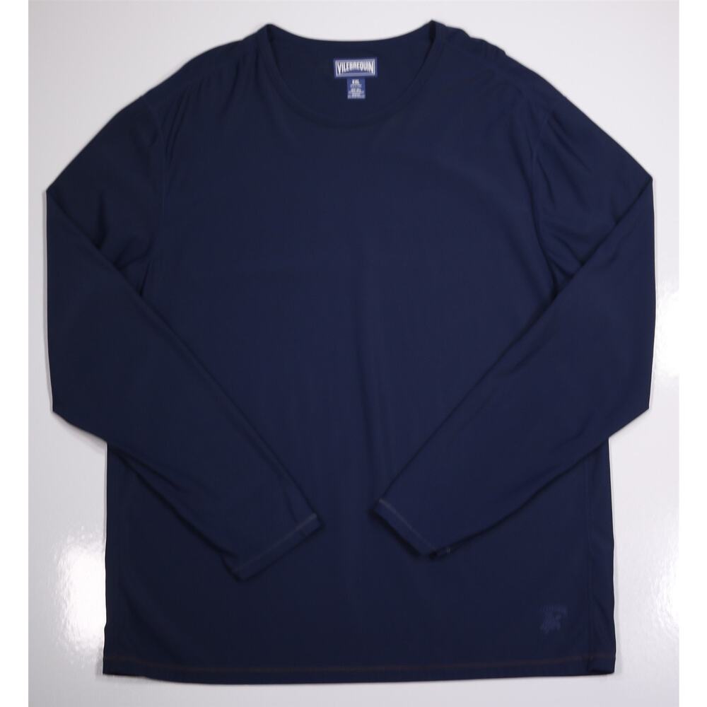 Vilebrequin Long Sleeve Crew Neck Shirt in Navy Blue